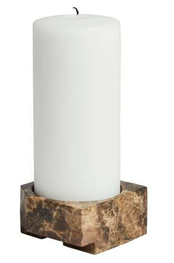 Woud Jeu De Dés 3 Lysestake i Brun Marmor Woud Jeu De Dés 3 Lysestake i Brun Marmor