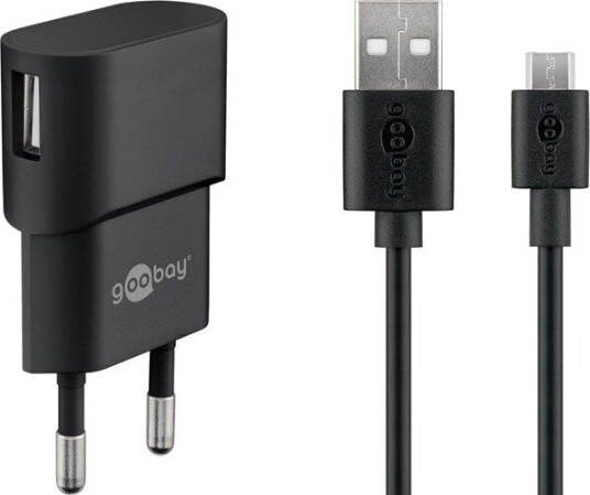 Pro Micro USB-ladesett 1 A med 1m kabel - Svart Mobillader