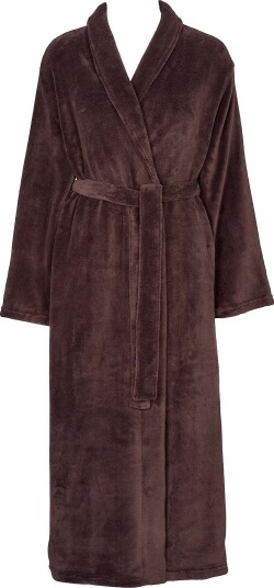 Missya Cornflocker Fleece Robe Long - DARK BROWN - XS