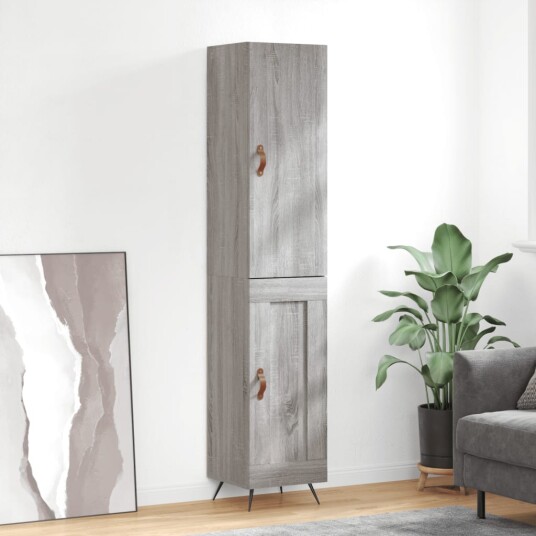 vidaXL Highboard grå sonoma 34,5x34x180 cm konstruert tre 8720845485092 vidaXL Highboard grå sonoma 34,5x34x180 cm konstruert tre 8720845485092