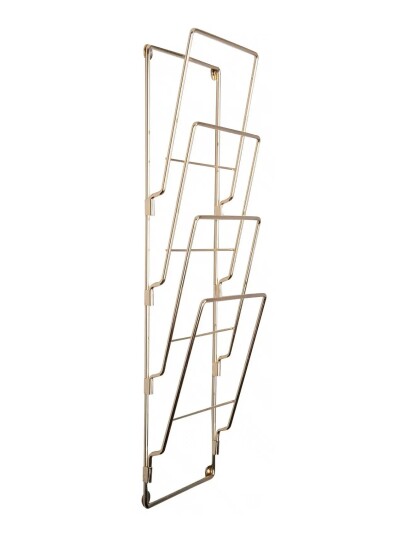 present time Magazine Rack Wire Gold H60CM