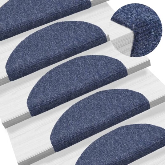vidaXL Selvklebende trappematter 5 stk blå 65x21x4 cm nålestempel vidaXL Selvklebende trappematter 5 stk blå 65x21x4 cm nålestempel