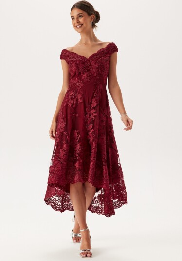 Goddiva Embroidered Lace Dress