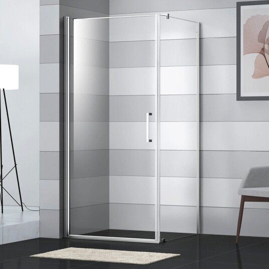 Sanipro Slagdør Safe-collection 70-100 Krom / 80cm Laminert Glass