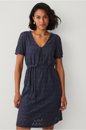 Vila Kjole viAmalina V neck S/S Dress Blå Vila Kjole viAmalina V neck S/S Dress Blå