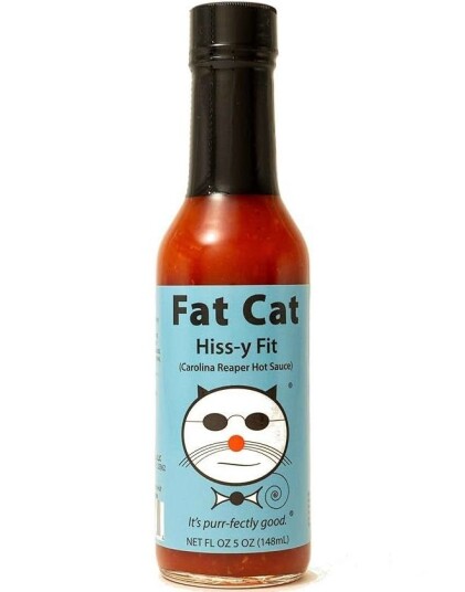 Fat Cat Hiss y Fit Kjempesterk Carolina Reaper Chilisaus 148 ml USA Fat Cat Hiss y Fit Kjempesterk Carolina Reaper Chilisaus 148 ml USA