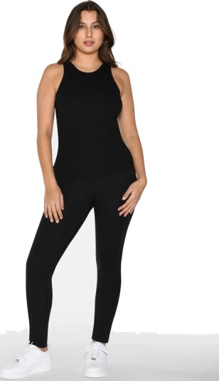 URBAN QUEST 4 Pack Women Bamboo Tank Top Rib Black XS