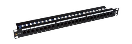 Solarix - Patchpanel Med Kabelstyring - Cat 5E - Utp - Rj-45 X 24 - Svart - 1U
