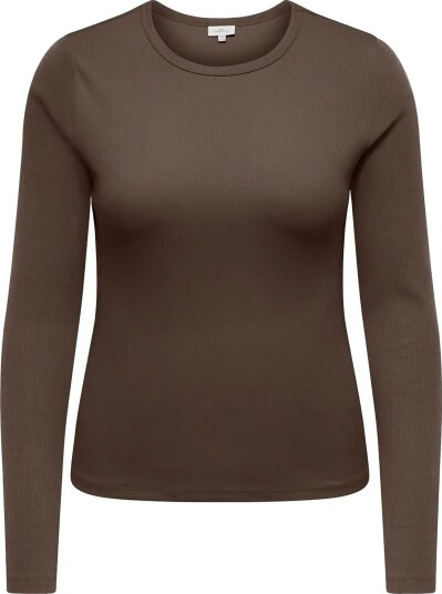 ONLY Carmakoma Carval L/S O Neck Top Jrs Noos   Brown   42 44