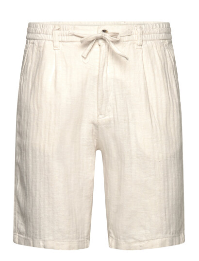 Lindbergh Linen Blend Herringbone Short - White - XL