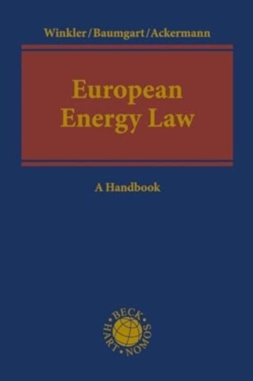 European Energy Law  A Handbook