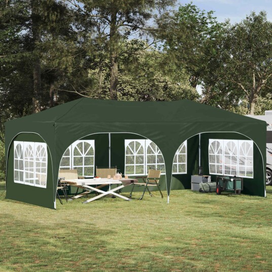 vidaXL Pop up Festtelt 575 x 288 x 245 cm Grønn Oxford Stoff