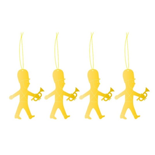 Cooee Design Julepynt Messingbelagt Rustfritt Stål 4 pk Drummer Boy