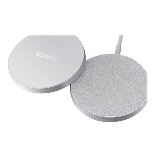 Anker PowerWave II Magnetic Pad trådløs lader (sølv) Anker PowerWave II Magnetic Pad trådløs lader (sølv)