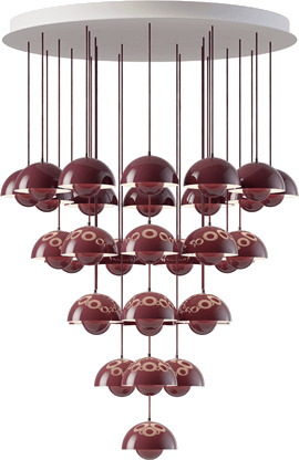 Flowerpot VP10 Lysekrone 31 Stk Ø89 Dark Plum