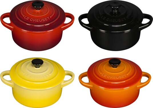 Le Creuset Minigrytesett i Steint??y 10x5cm 4 stk R??d