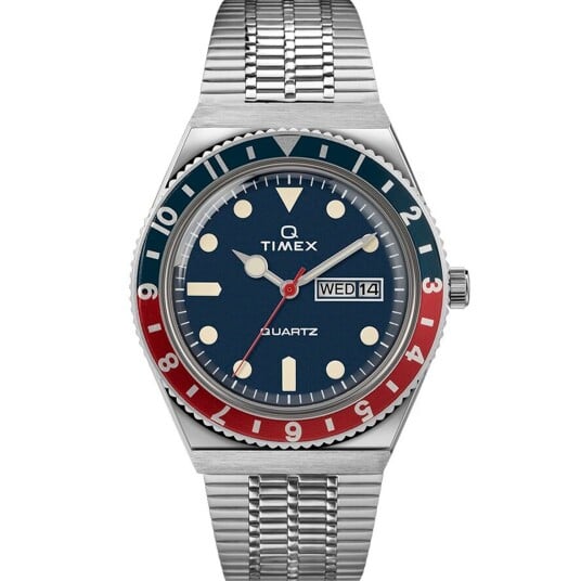 Timex Q Diver Reissue 1979 Klokke Blå Og Rød male Timex Q Diver Reissue 1979 Klokke Blå Og Rød male