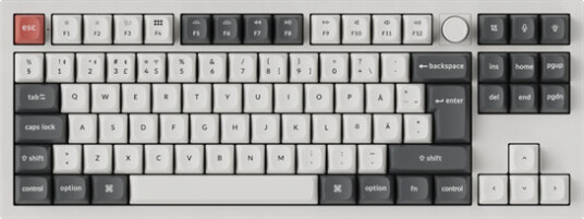 Keychron Q3 Ultra Gamingtastatur med POM Red-brytere - Trådløs Nordisk Layout Hvit Keychron Q3 Ultra Gamingtastatur med POM Red-brytere - Trådløs Nordisk Layout Hvit