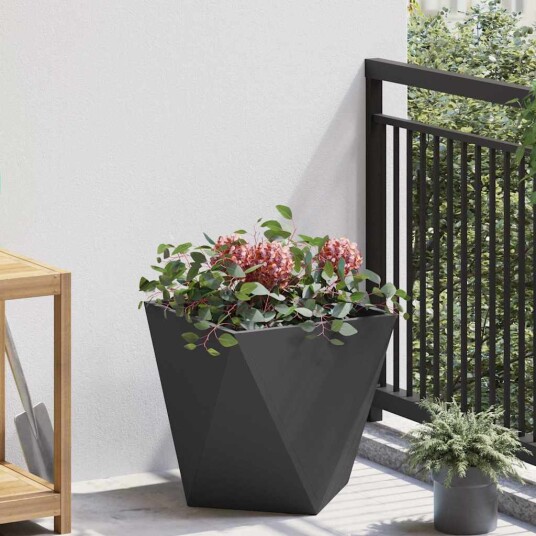 vidaXL Plantekassed Svart 40 x 40 x 40 cm Stål