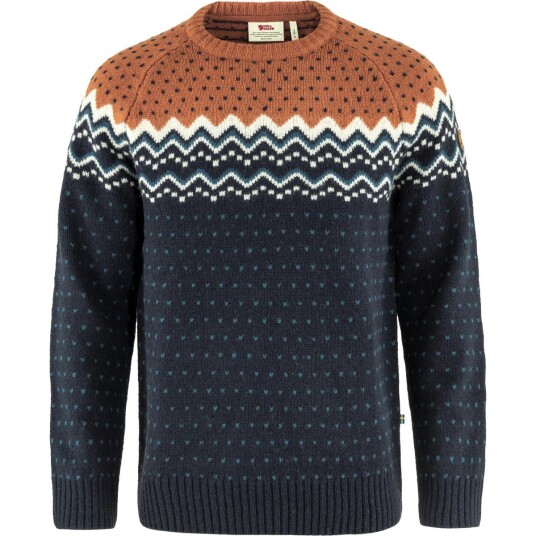 Fjellreven ÖVik Knit Sweater M Herre, 555-243 Dark Navy-Terracotta Brown, XL