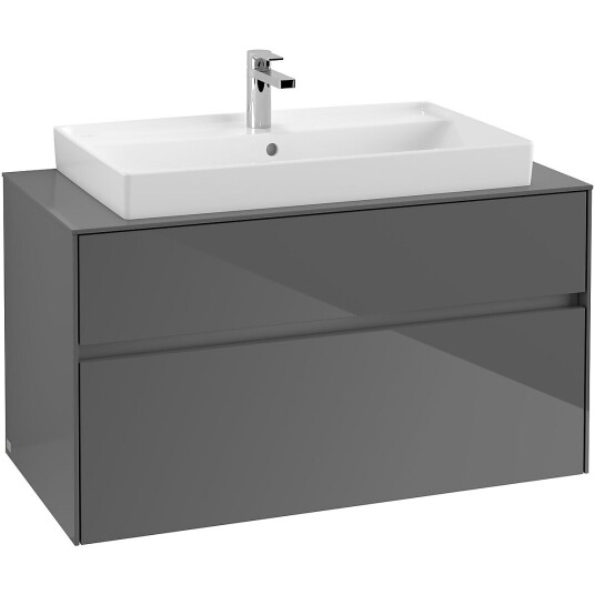 Villeroy & Boch  Collaro Servantskap med 2 skuffer 100x50x54,8 cm u/lys Grå Høyglans