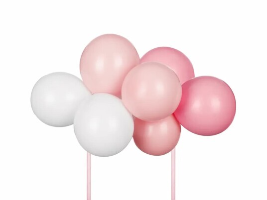 Rosa Kakedekorasjon med små Ballonger DIY