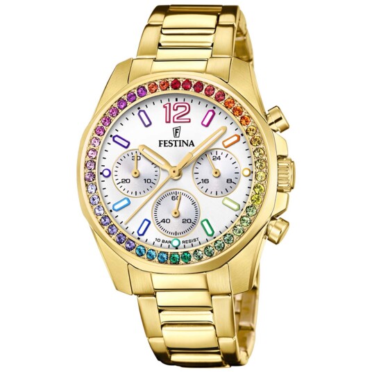 Festina Rainbow F20609/2 - Dame - 38 mm - Analog - Kvarts urverk - Mineralglas Festina Rainbow F20609/2 - Dame - 38 mm - Analog - Kvarts urverk - Mineralglas