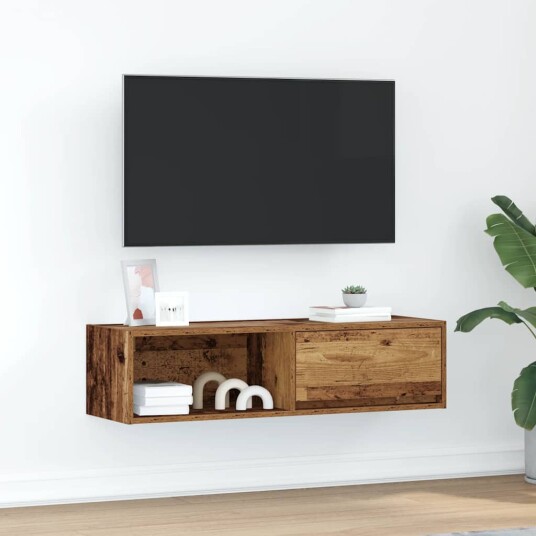 TV benk gammelt tre 100x31x25,5 cm konstruert tre