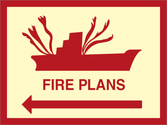 Jo Safety Fire sign- Fire plan arrow left