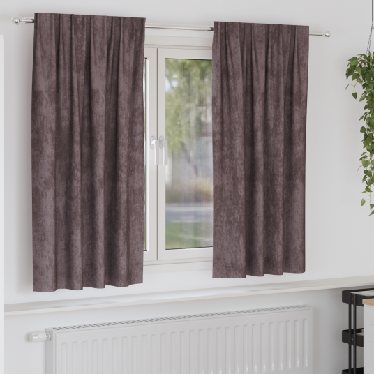 Gardin med gardiner 2 pcs Brun 175 x 140 cm Fløyel