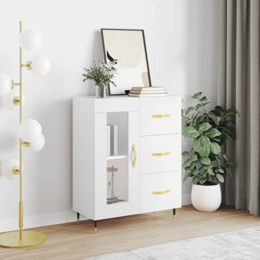 vidaXL Skjenk hvit 69,5x34x90 cm konstruert tre vidaXL Skjenk hvit 69,5x34x90 cm konstruert tre