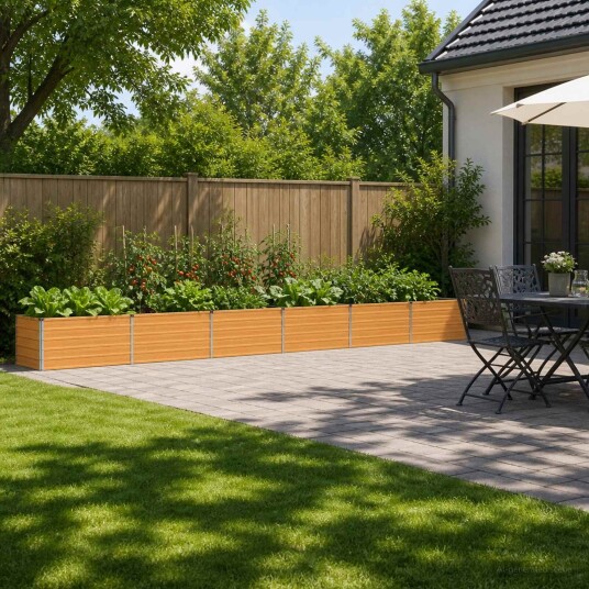 vidaXL Hevet Hagebed Naturlig 600 x 80 x 55 cm kaldvalset stål
