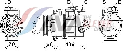 AVA COOLING SYSTEMS VNK356 AC-kompressor