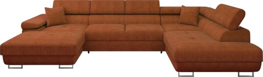 Gabina Sofa med Divan og Sjeselong 4 seter   Oransje