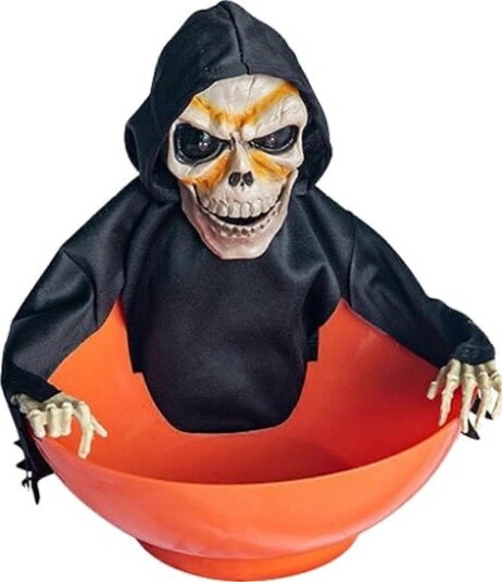 Halloween Spøkelse Godteriskål med Bevegelsessensor, Lys og Lyd FF-