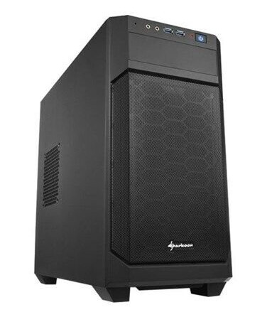 Sharkoon V1000 Midi Tower Kabinett Micro-ATX Svart med Lydutgang