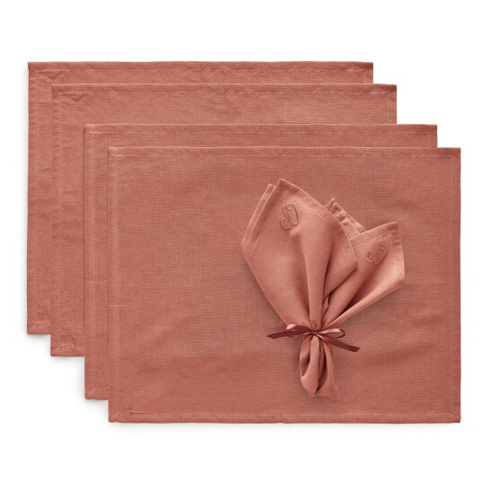 Decotique Sienna Tekstilsett 4 Spisebrikker + 4 Servietter Rosa