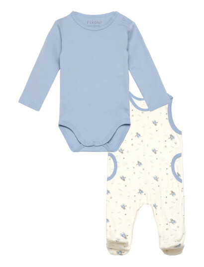 Fixoni Body Ls W.velour Romper Blue 44