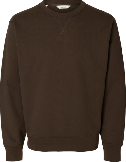 Selected Slmrelaxluke Ls Sweat Crew Neck Noos Brown M