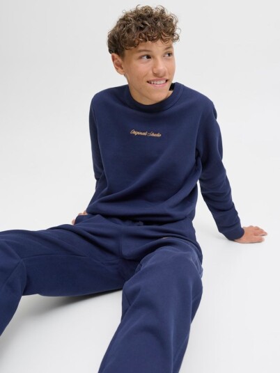 Jack & Jones Jornorrebro Emb Sweat Crew Noos Jnr Navy 140