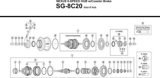 Shimano Nexus 8 koblingsenhet SG-8C20