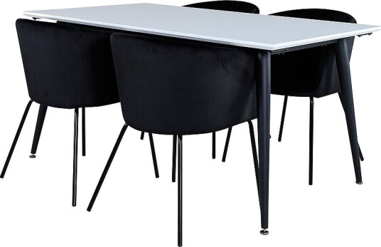 Venture Home Spisegruppe Jimmy med 4 stk. spisestoler Berit Hvit Venture Home Spisegruppe Jimmy med 4 stk. spisestoler Berit Hvit