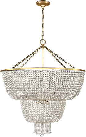 Jacqueline Chandelier Antique Brass/White Acrylic