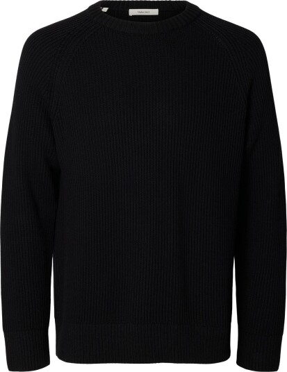 Selected Slmbraun Knit Rib Crew Neck Noos Black L