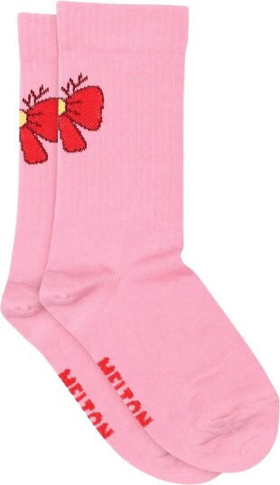 Melton Antler Bow Socks BEGONIA PINK 35/39