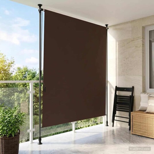 Utendørs Rullegardin Brun 120 x 270 cm