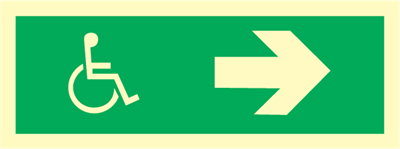 Jo Safety Wheelchair direction right IMO exit sign 100093