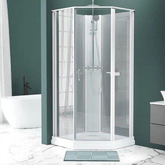 Badnor AS Badnor Nordica White Lux 7-3 Dusjkabinett 100x100cm M/takdusjset