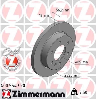 Bremseskive ZIMMERMANN 400.5547.20 Bremseskive ZIMMERMANN 400.5547.20