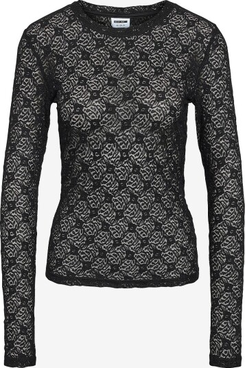 Noisy May Curve Topp Nmjudith L/S Lace Top Curve Svart